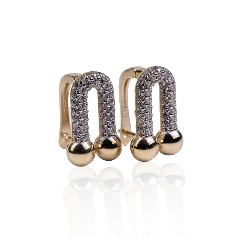 Modern Link CZ Earrings