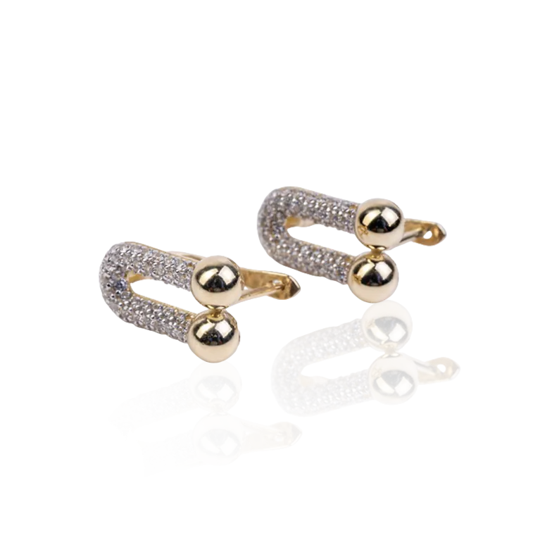 Modern Link CZ Earrings