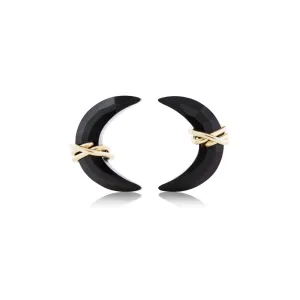 Moonbeam   Stardust Studs - Black Agate