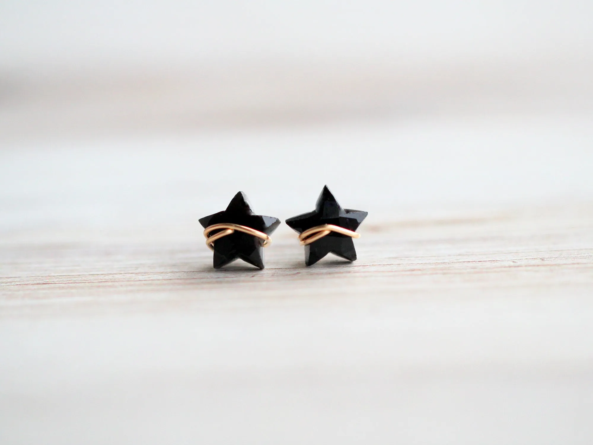 Moonbeam   Stardust Studs - Black Agate