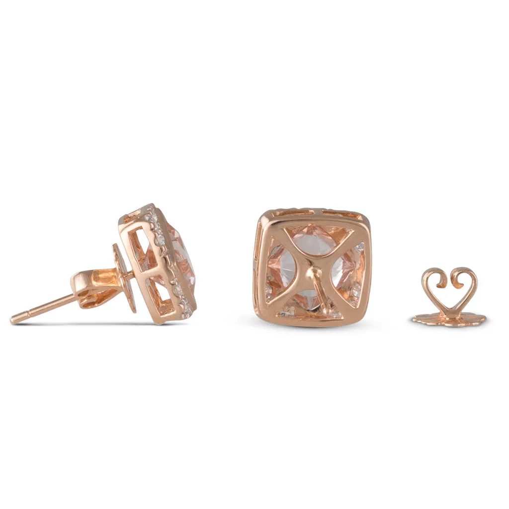Morganite & Diamond Studs
