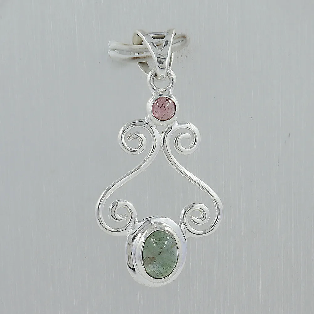 Multi Tourmaline Silver Pendants
