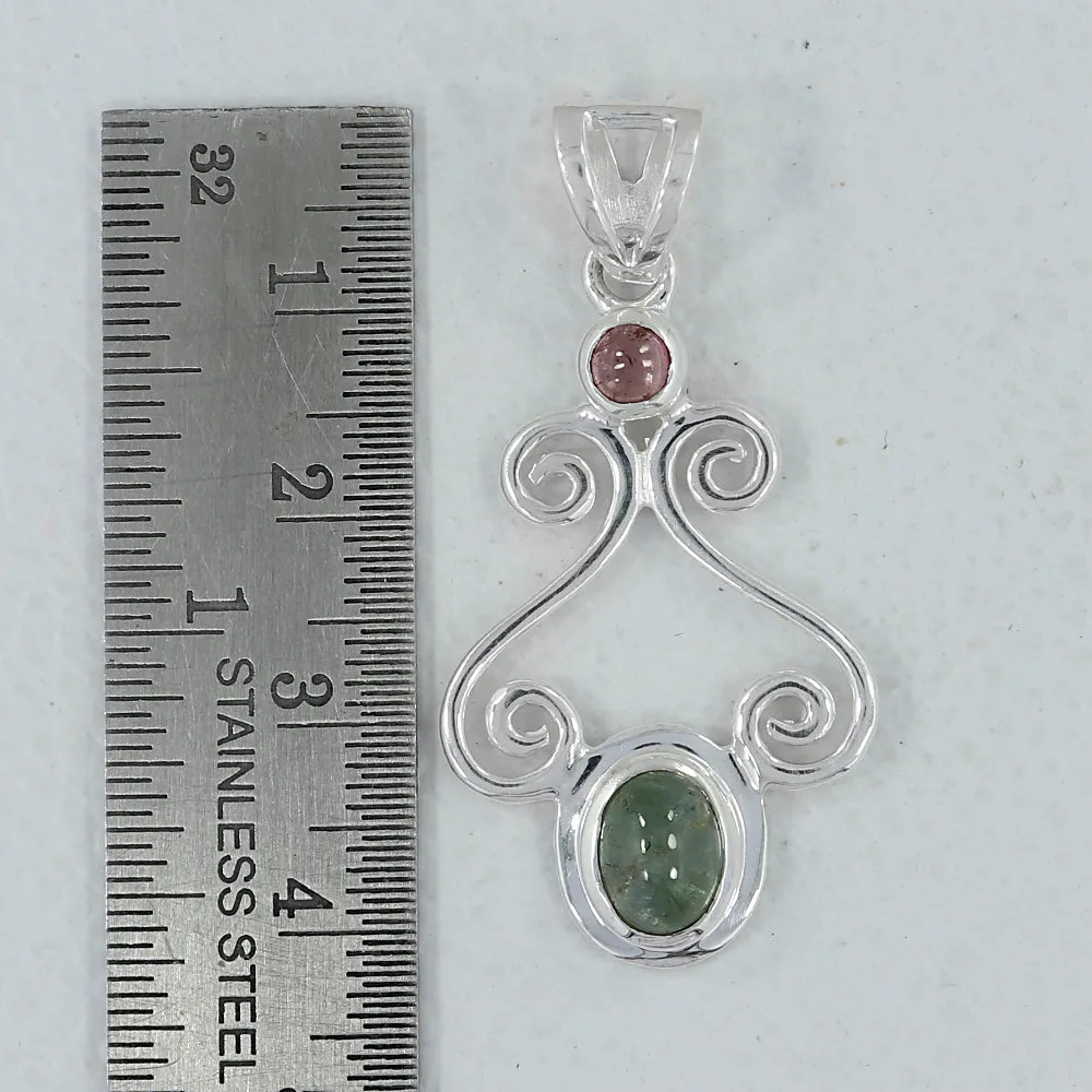 Multi Tourmaline Silver Pendants
