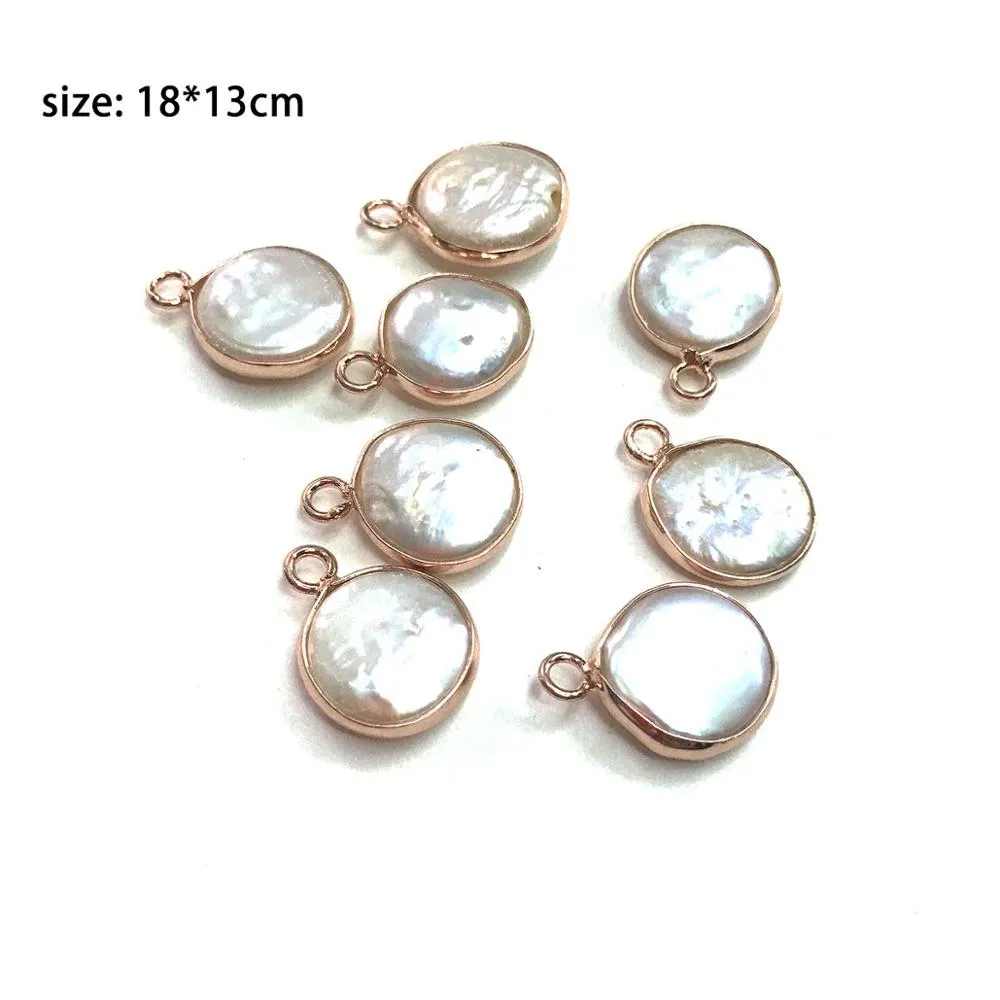 Natural Freshwater Pearl Pendants Charms Pendants for Jewelry Making DIY Accessories Fit Necklaces Size  13x18mm