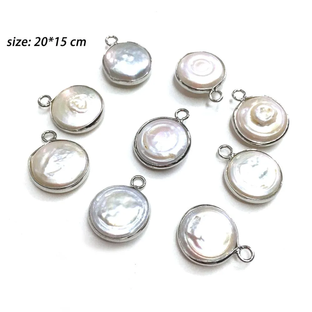 Natural Freshwater Pearl Pendants Charms Pendants for Jewelry Making DIY Accessories Fit Necklaces Size  13x18mm