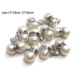 Natural Freshwater Pearl Pendants Charms Pendants for Jewelry Making DIY Accessories Fit Necklaces Size  13x18mm