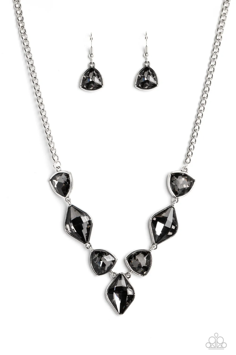 Necklaces Glittering Geometrics - Silver N2176