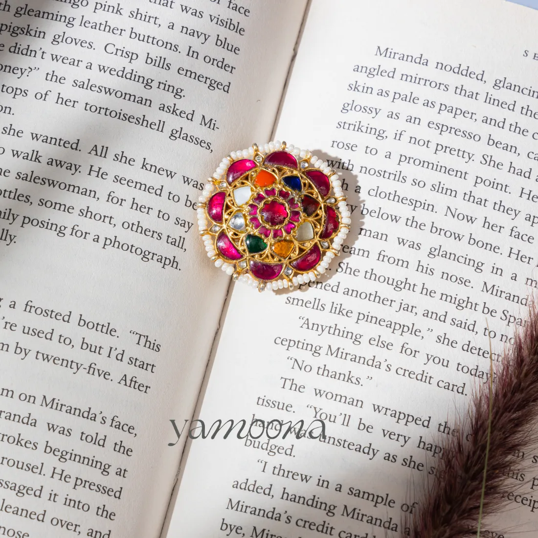 Neema Nau Navratna Gold Plated Stud Earrings