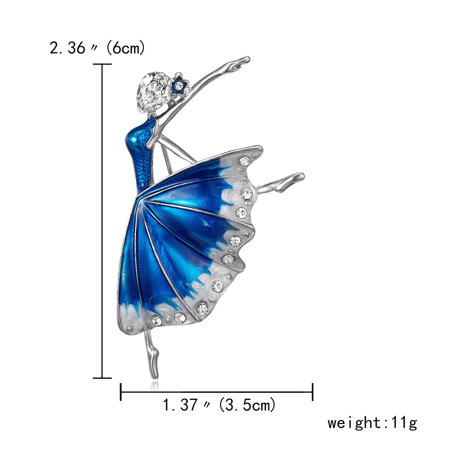 New Creative Exquisite Women Rhinestone Bellet Dancer Brooches