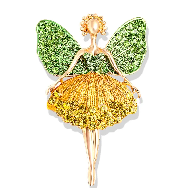 New Creative Exquisite Women Rhinestone Bellet Dancer Brooches