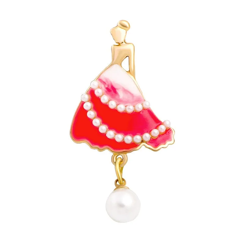 New Creative Exquisite Women Rhinestone Bellet Dancer Brooches