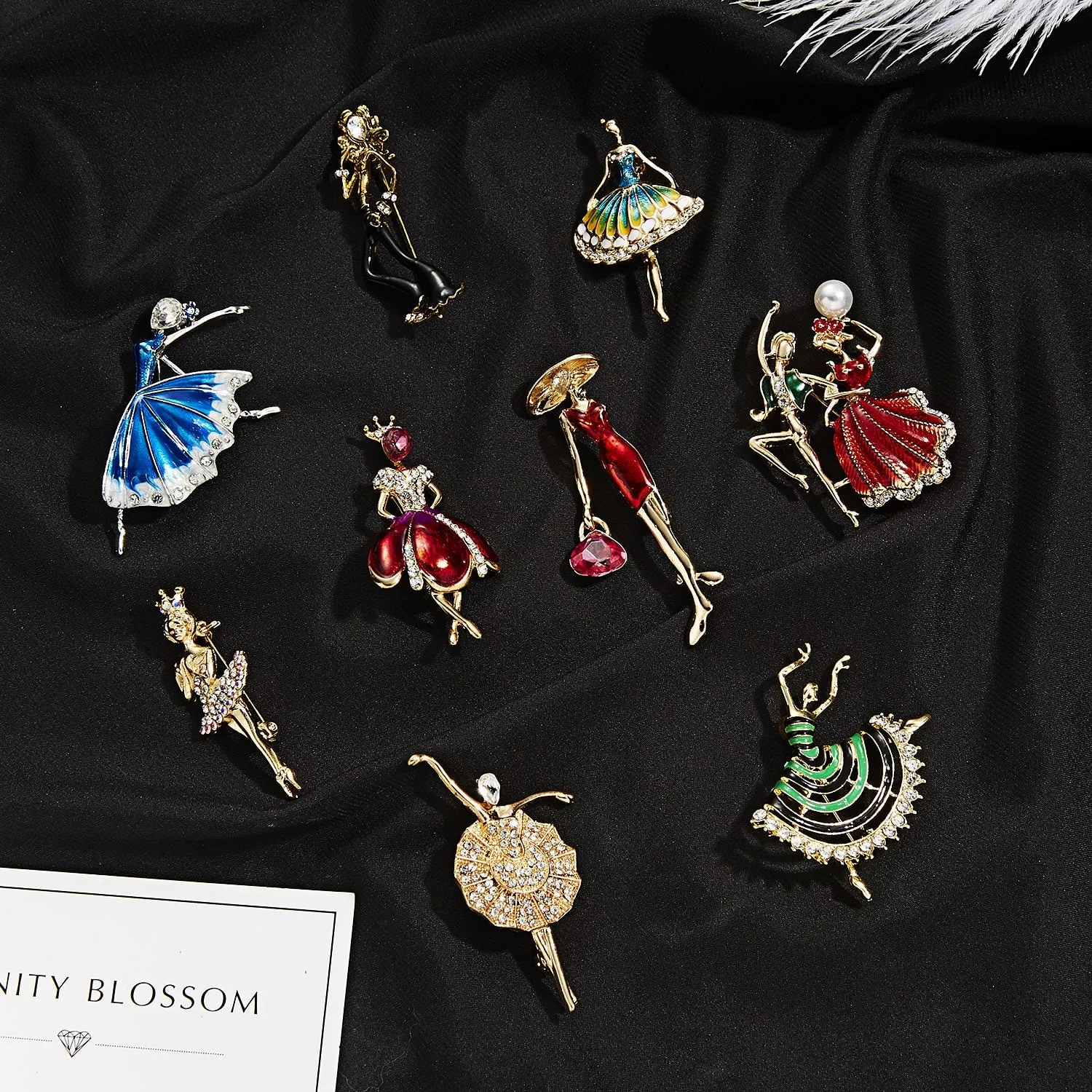 New Creative Exquisite Women Rhinestone Bellet Dancer Brooches