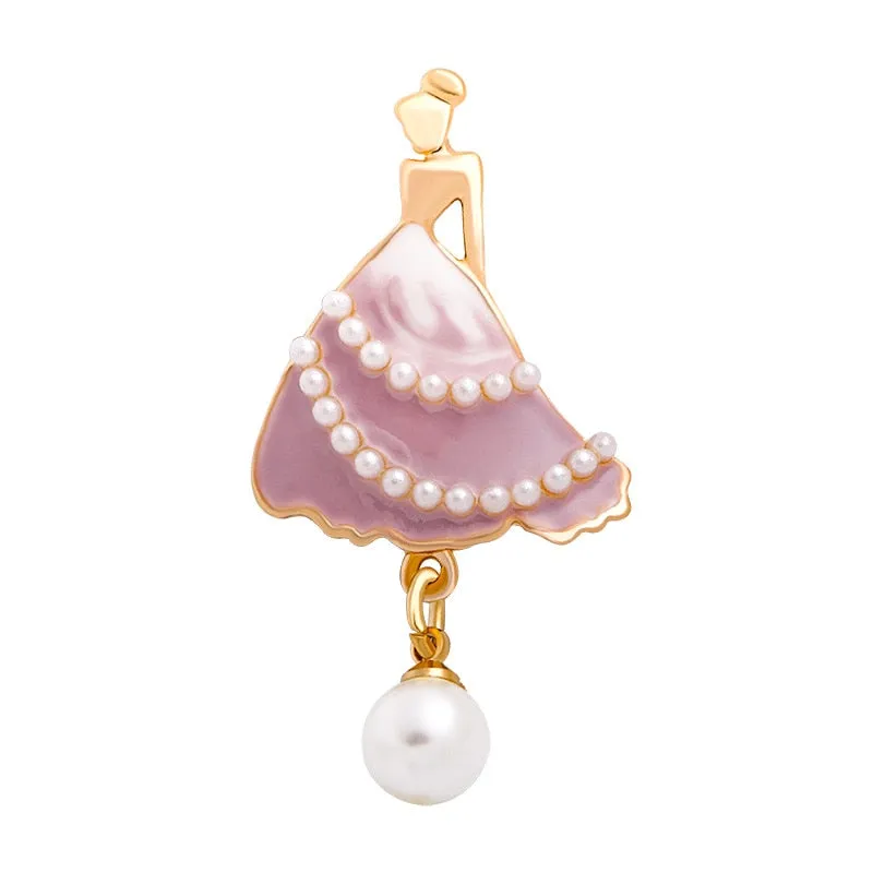 New Creative Exquisite Women Rhinestone Bellet Dancer Brooches