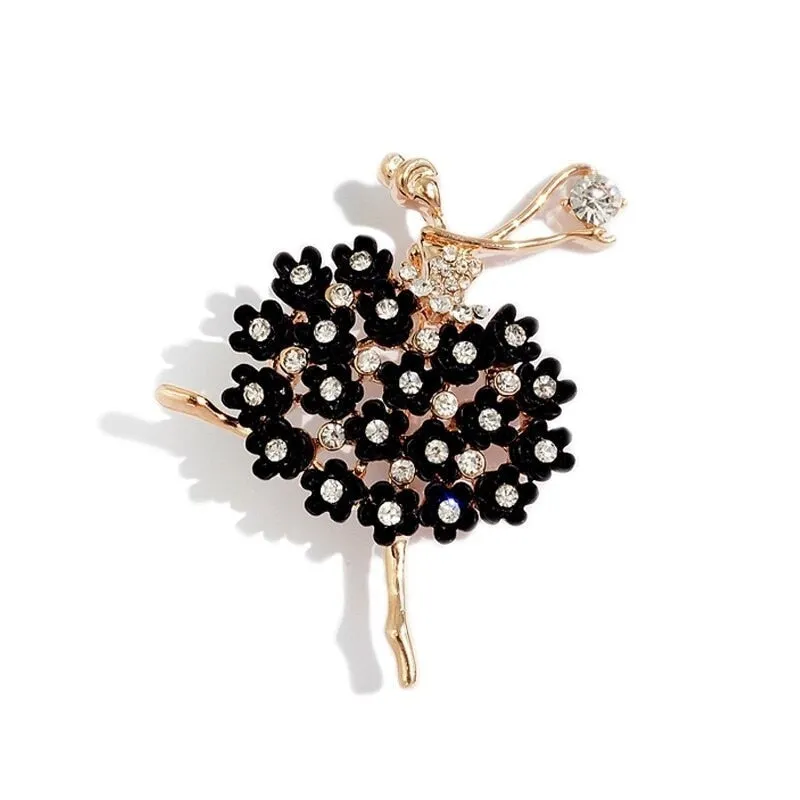 New Creative Exquisite Women Rhinestone Bellet Dancer Brooches