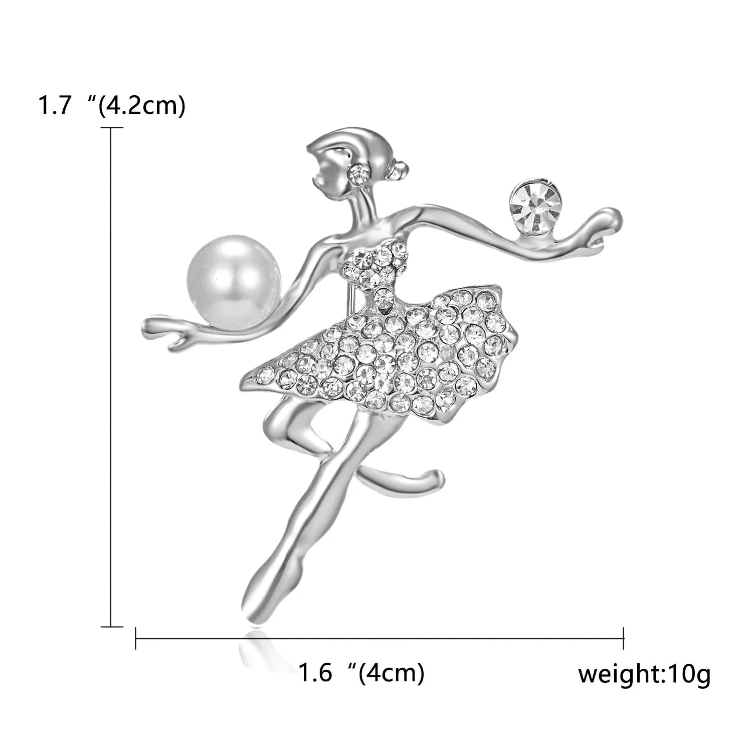 New Creative Exquisite Women Rhinestone Bellet Dancer Brooches