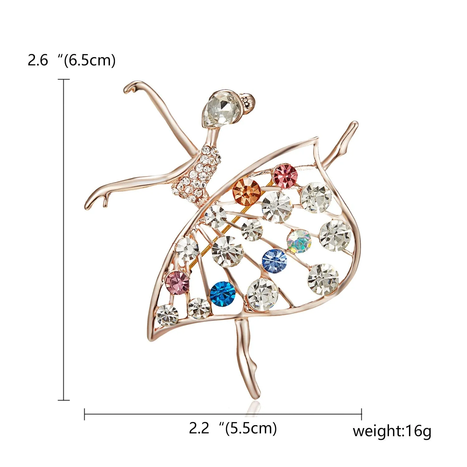 New Creative Exquisite Women Rhinestone Bellet Dancer Brooches