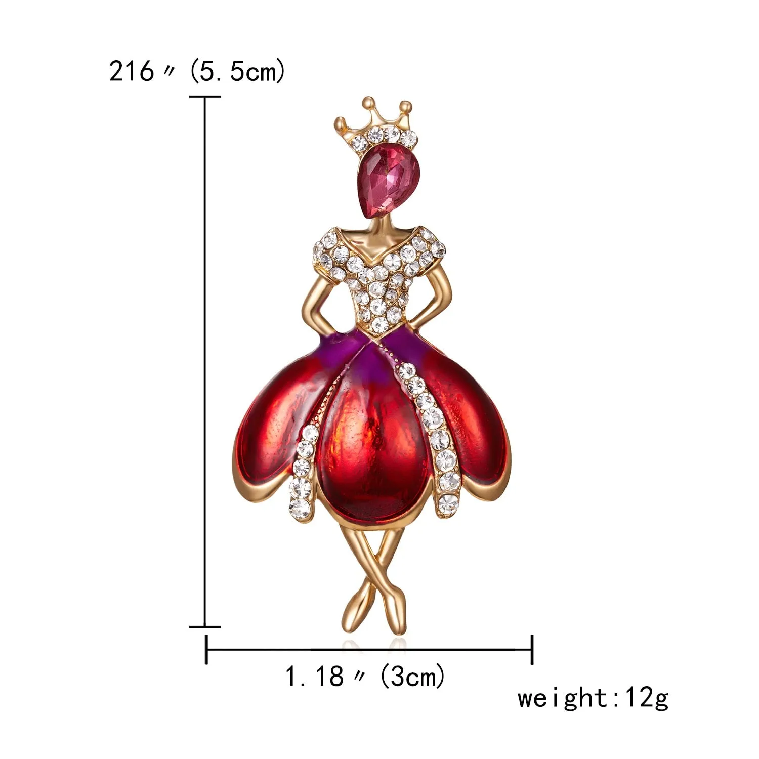 New Creative Exquisite Women Rhinestone Bellet Dancer Brooches