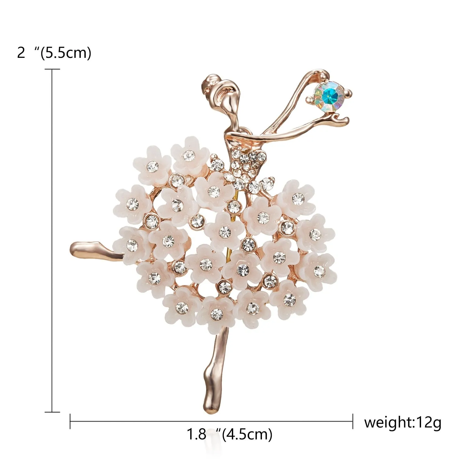 New Creative Exquisite Women Rhinestone Bellet Dancer Brooches