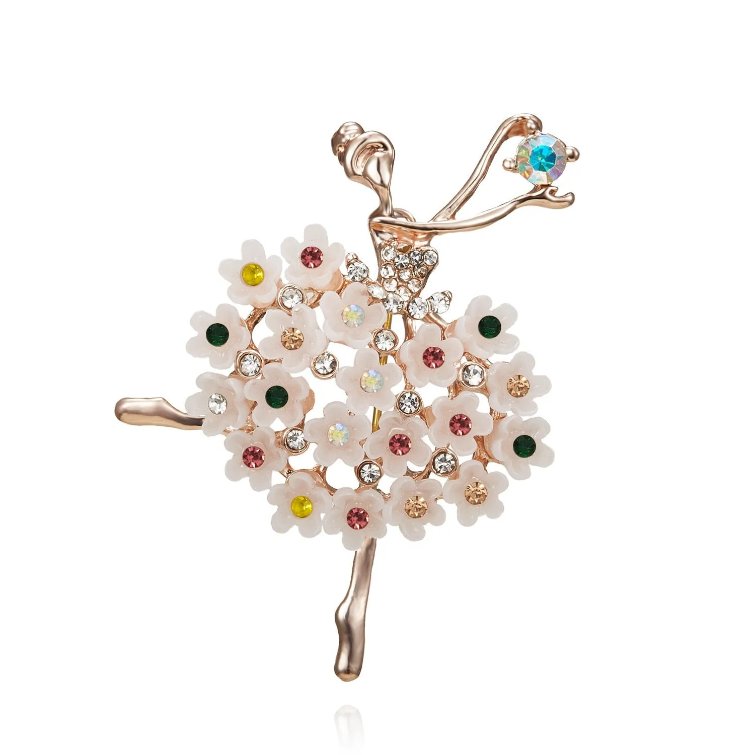 New Creative Exquisite Women Rhinestone Bellet Dancer Brooches