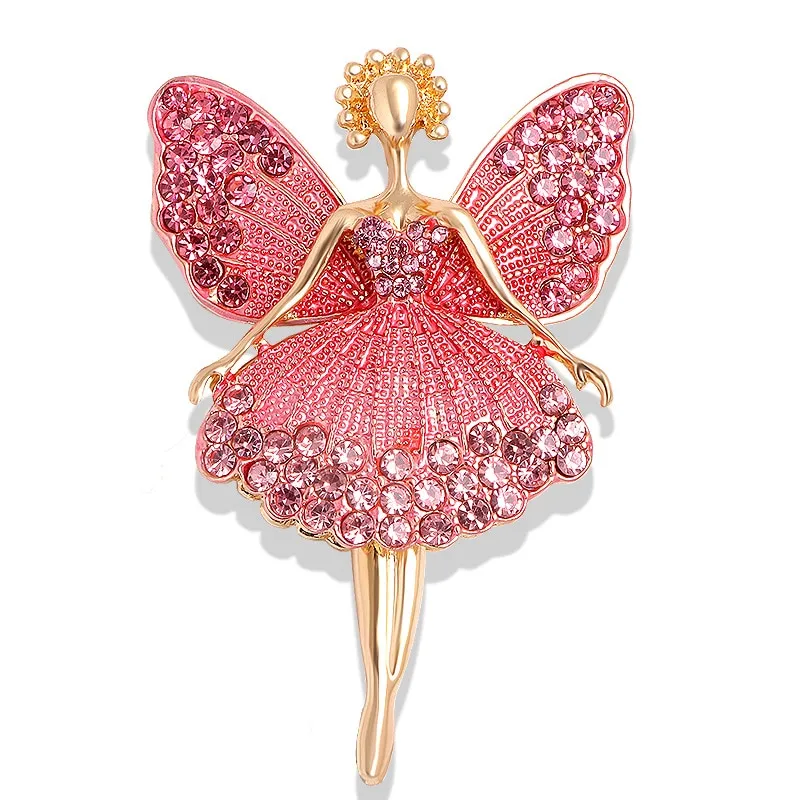 New Creative Exquisite Women Rhinestone Bellet Dancer Brooches