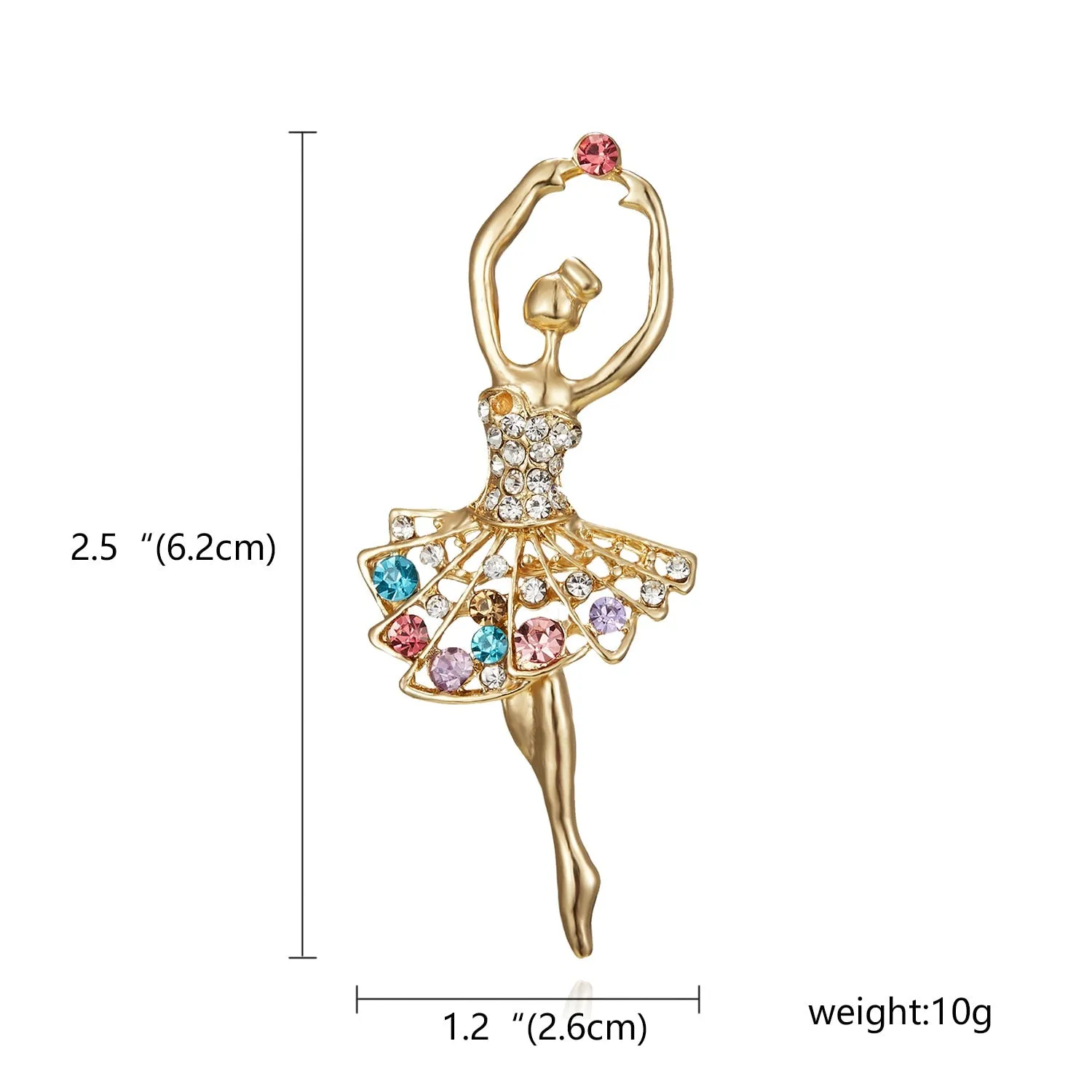New Creative Exquisite Women Rhinestone Bellet Dancer Brooches