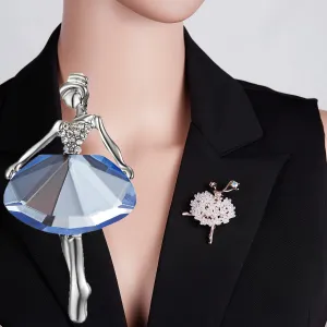 New Creative Exquisite Women Rhinestone Bellet Dancer Brooches