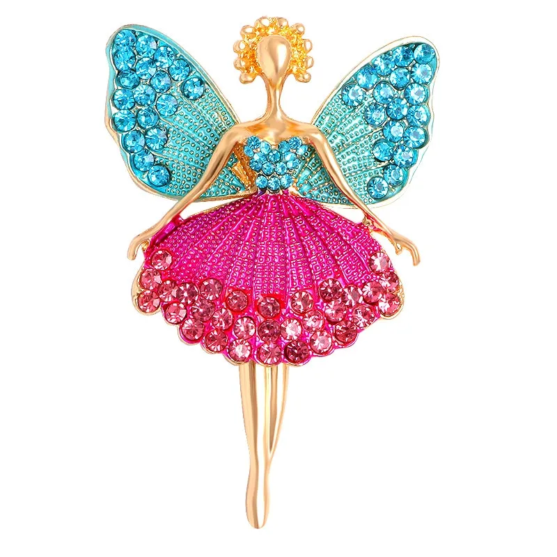 New Creative Exquisite Women Rhinestone Bellet Dancer Brooches