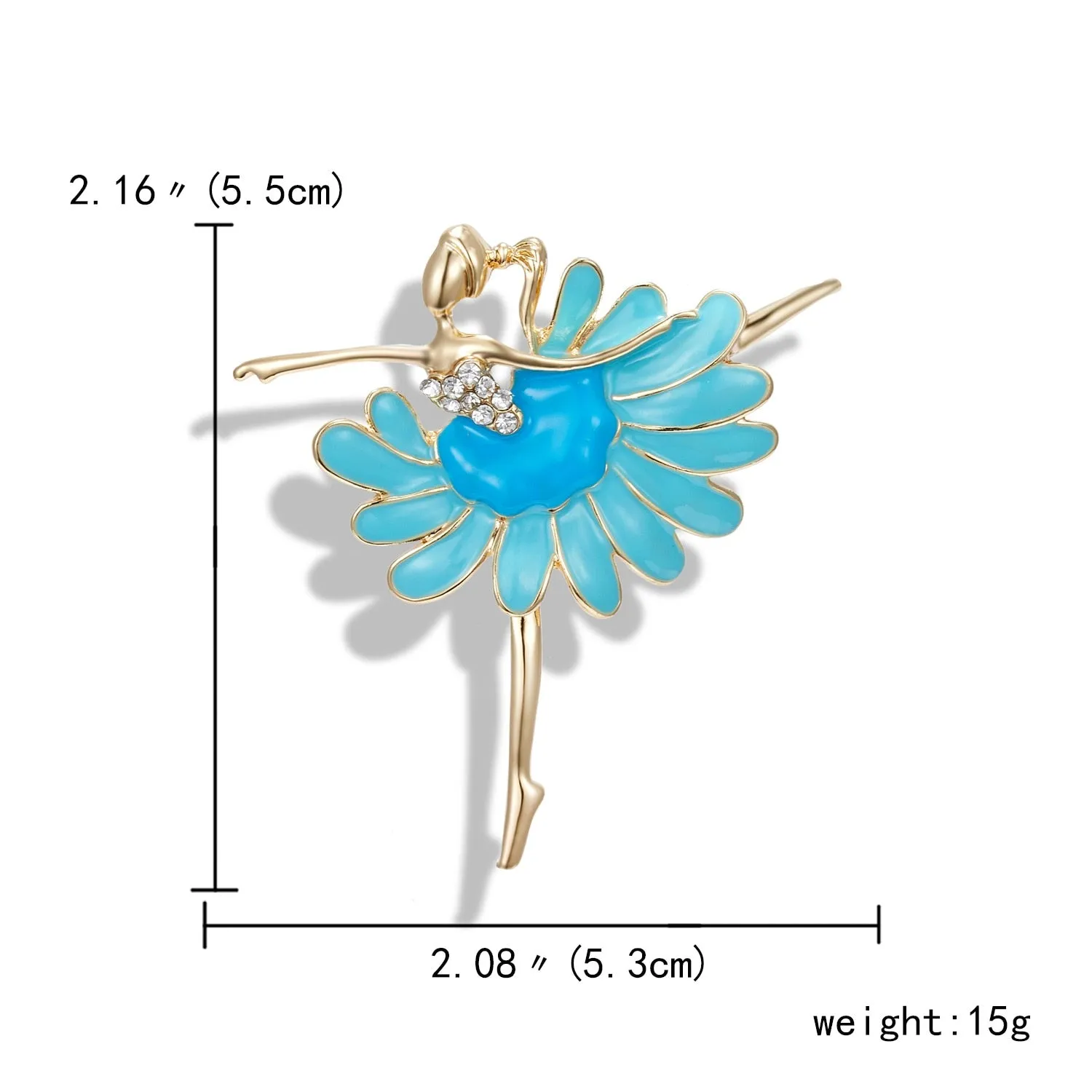 New Creative Exquisite Women Rhinestone Bellet Dancer Brooches