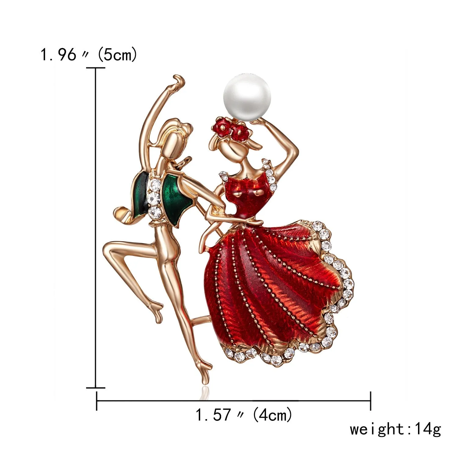 New Creative Exquisite Women Rhinestone Bellet Dancer Brooches