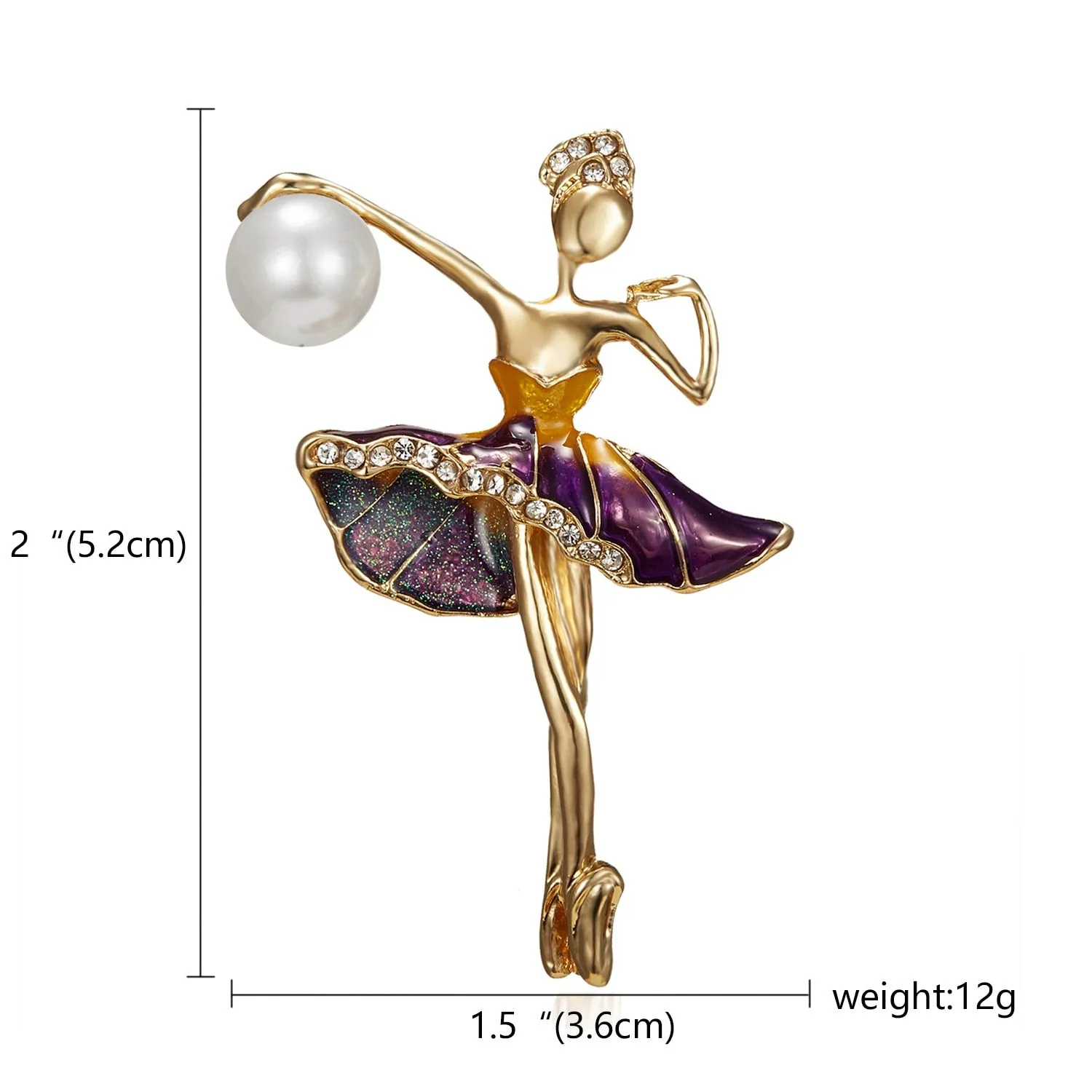New Creative Exquisite Women Rhinestone Bellet Dancer Brooches