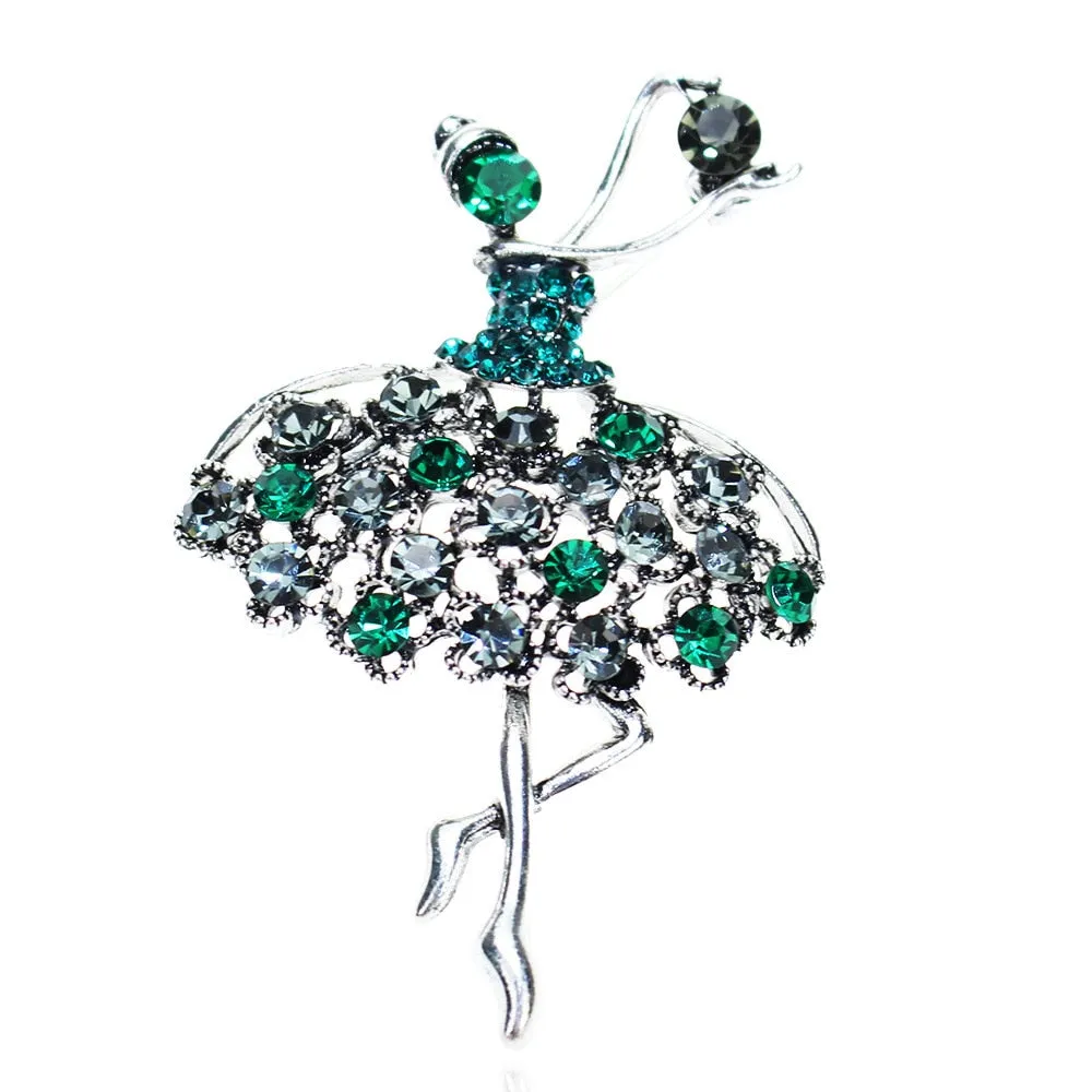 New Creative Exquisite Women Rhinestone Bellet Dancer Brooches