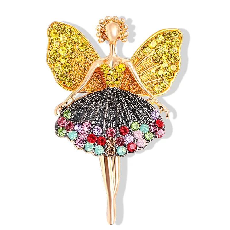 New Creative Exquisite Women Rhinestone Bellet Dancer Brooches