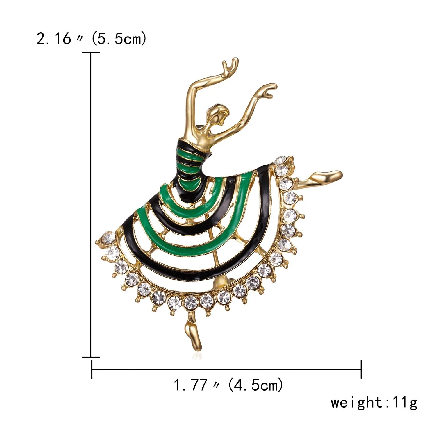 New Creative Exquisite Women Rhinestone Bellet Dancer Brooches