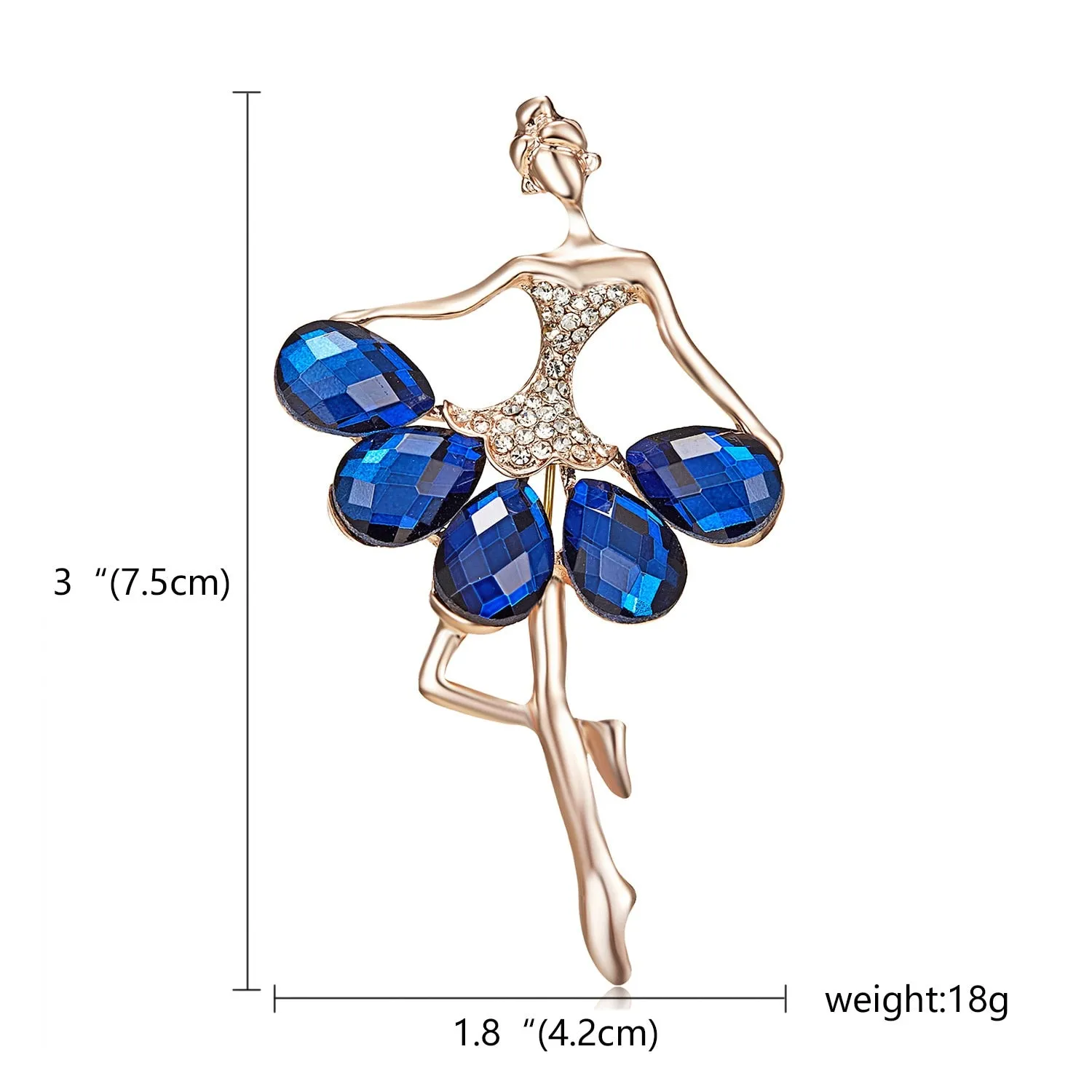 New Creative Exquisite Women Rhinestone Bellet Dancer Brooches