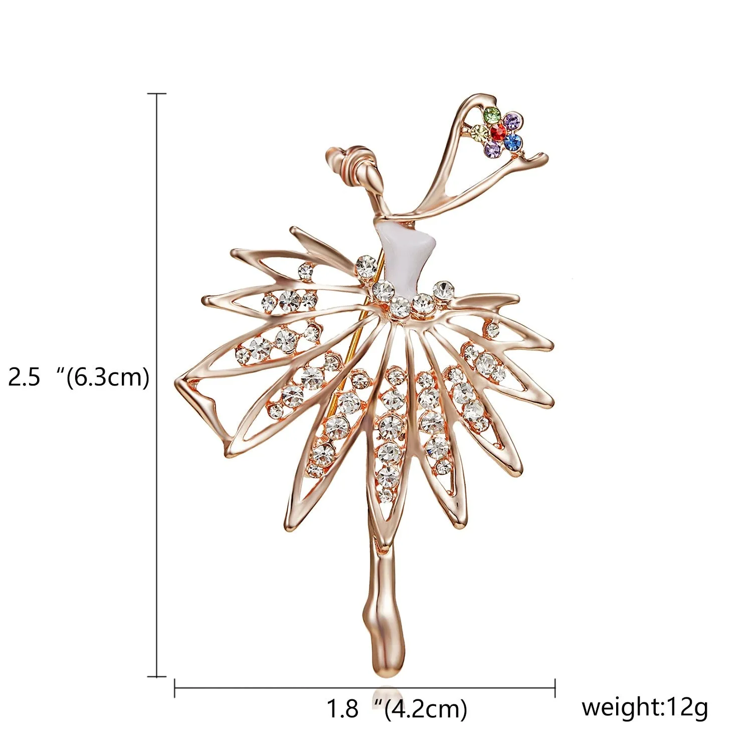 New Creative Exquisite Women Rhinestone Bellet Dancer Brooches