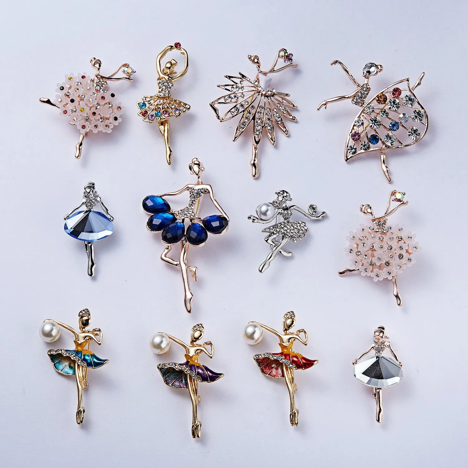 New Creative Exquisite Women Rhinestone Bellet Dancer Brooches