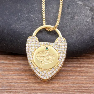 New Design Lovely Snake Shape Pendant Glittering Crystal Necklace
