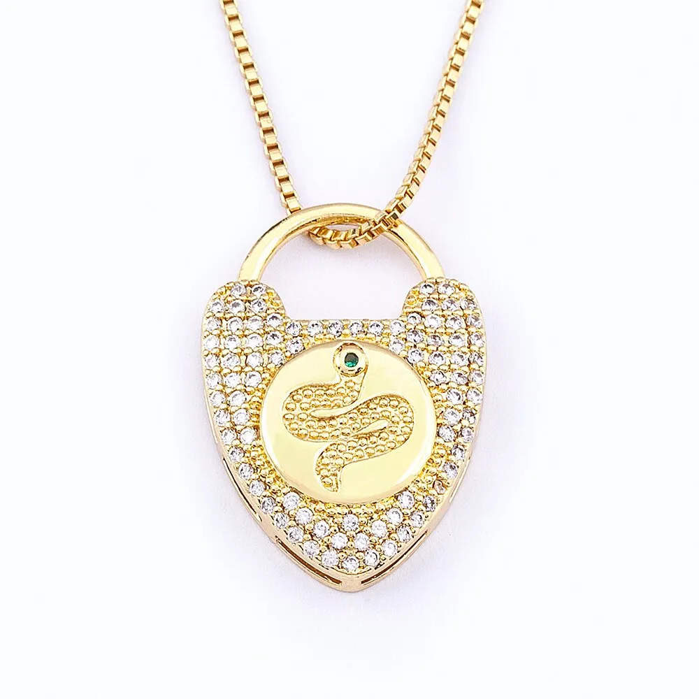 New Design Lovely Snake Shape Pendant Glittering Crystal Necklace