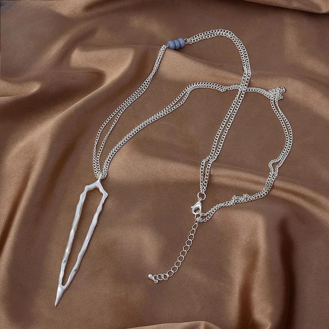 New in Fashion Long Colar Necklace Geometric Suspension Pendants Chains