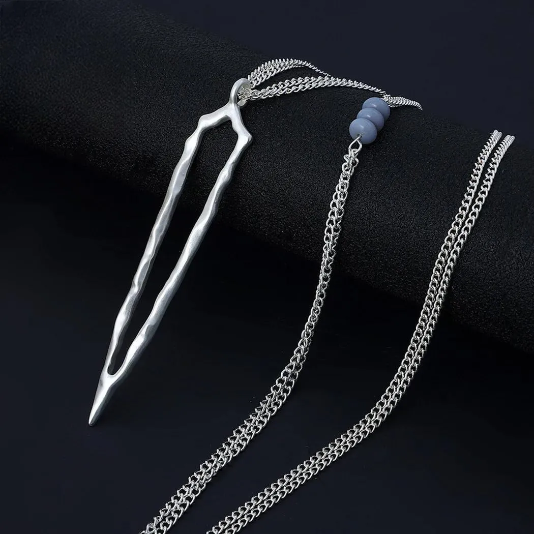 New in Fashion Long Colar Necklace Geometric Suspension Pendants Chains