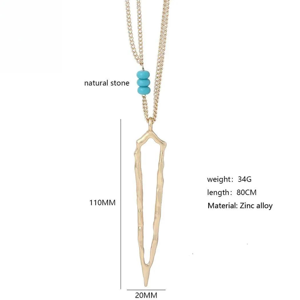 New in Fashion Long Colar Necklace Geometric Suspension Pendants Chains