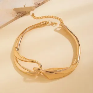 New Metal Choker Necklace for Women Exaggerated Chunky Statement Pendants