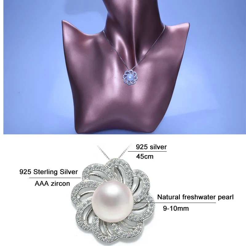 New Pearl Necklace 925 Sterling Silver Jewelry For Women