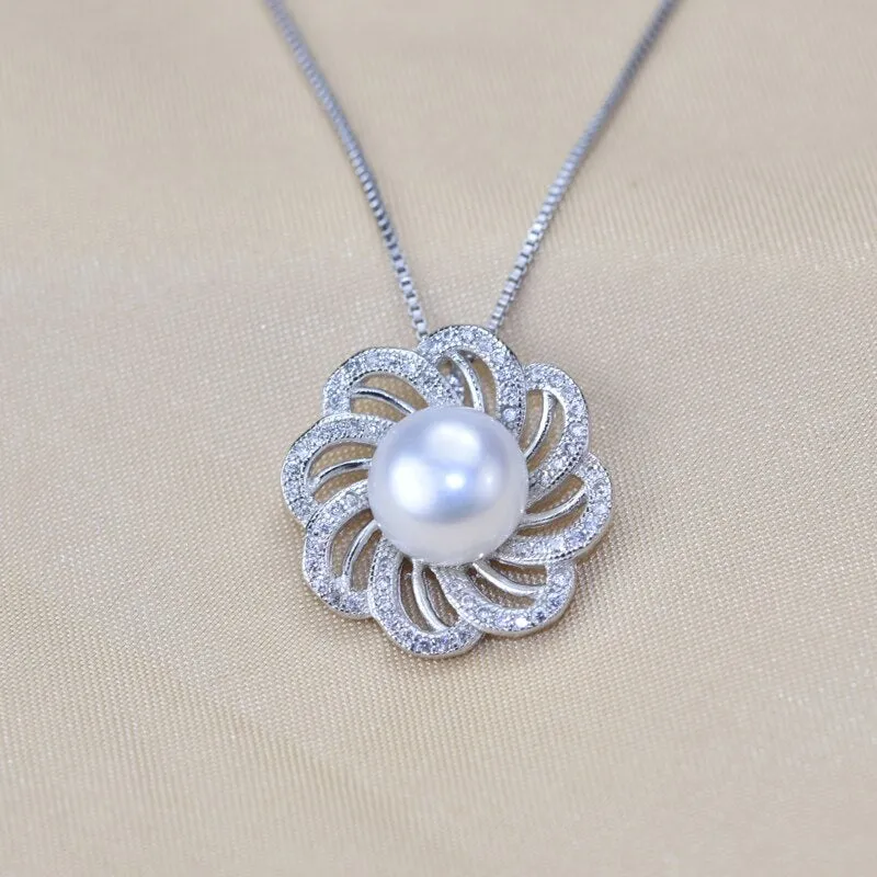 New Pearl Necklace 925 Sterling Silver Jewelry For Women