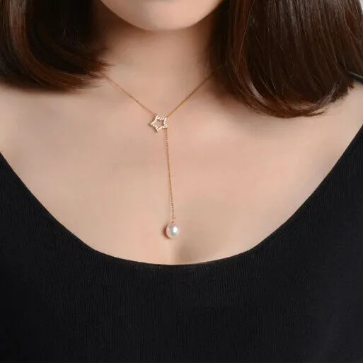 New Pearl Necklace Natural Freshwater Pearl Lucky Star Necklace Pendant