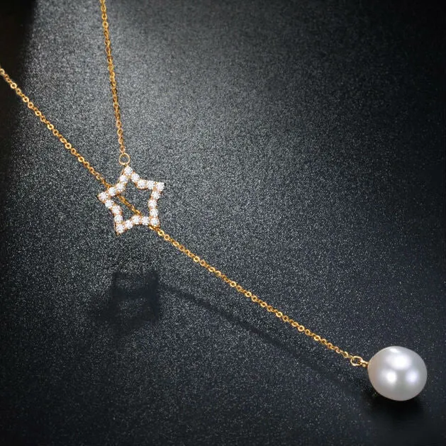 New Pearl Necklace Natural Freshwater Pearl Lucky Star Necklace Pendant
