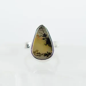 No.116- Silver Dendritic Agate Ring - Size J