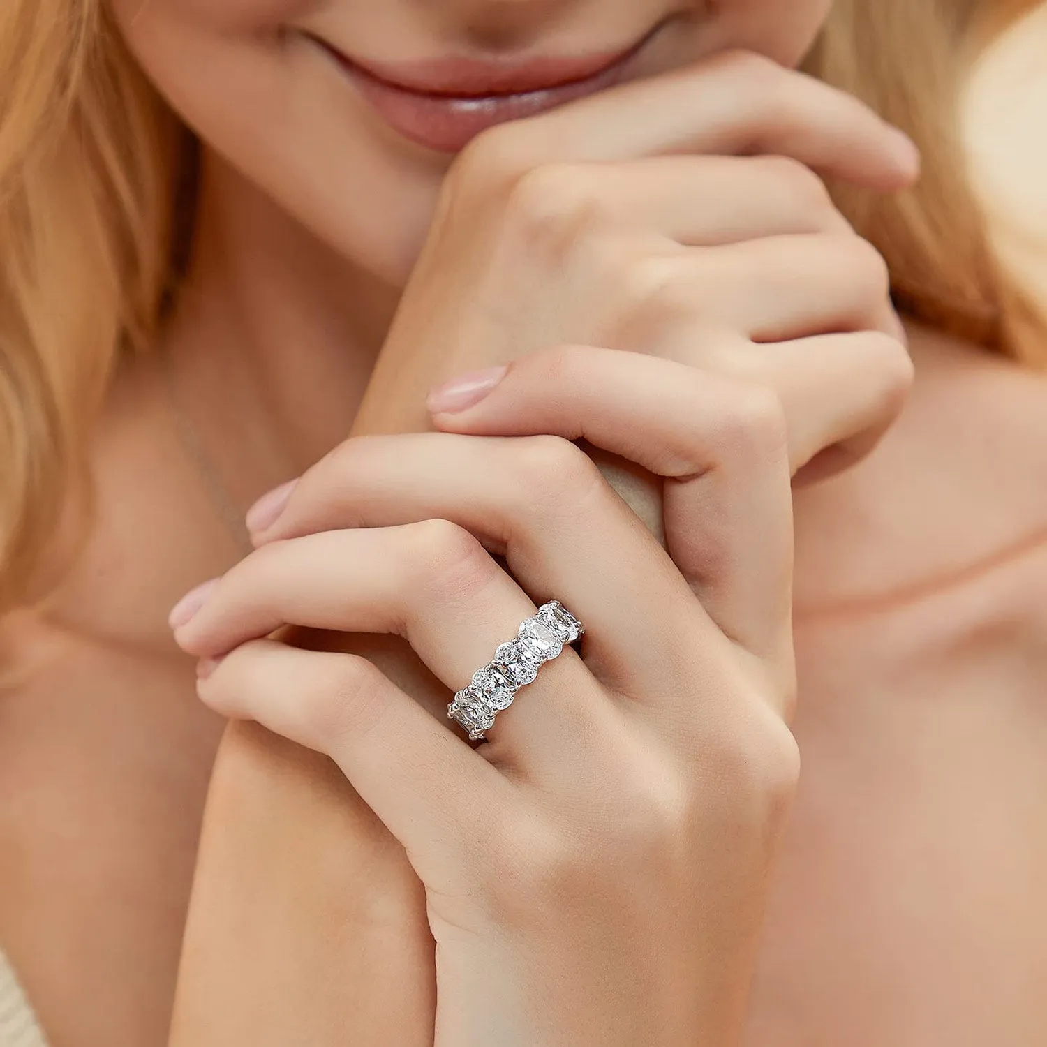 Oval Wedding Eternity Band