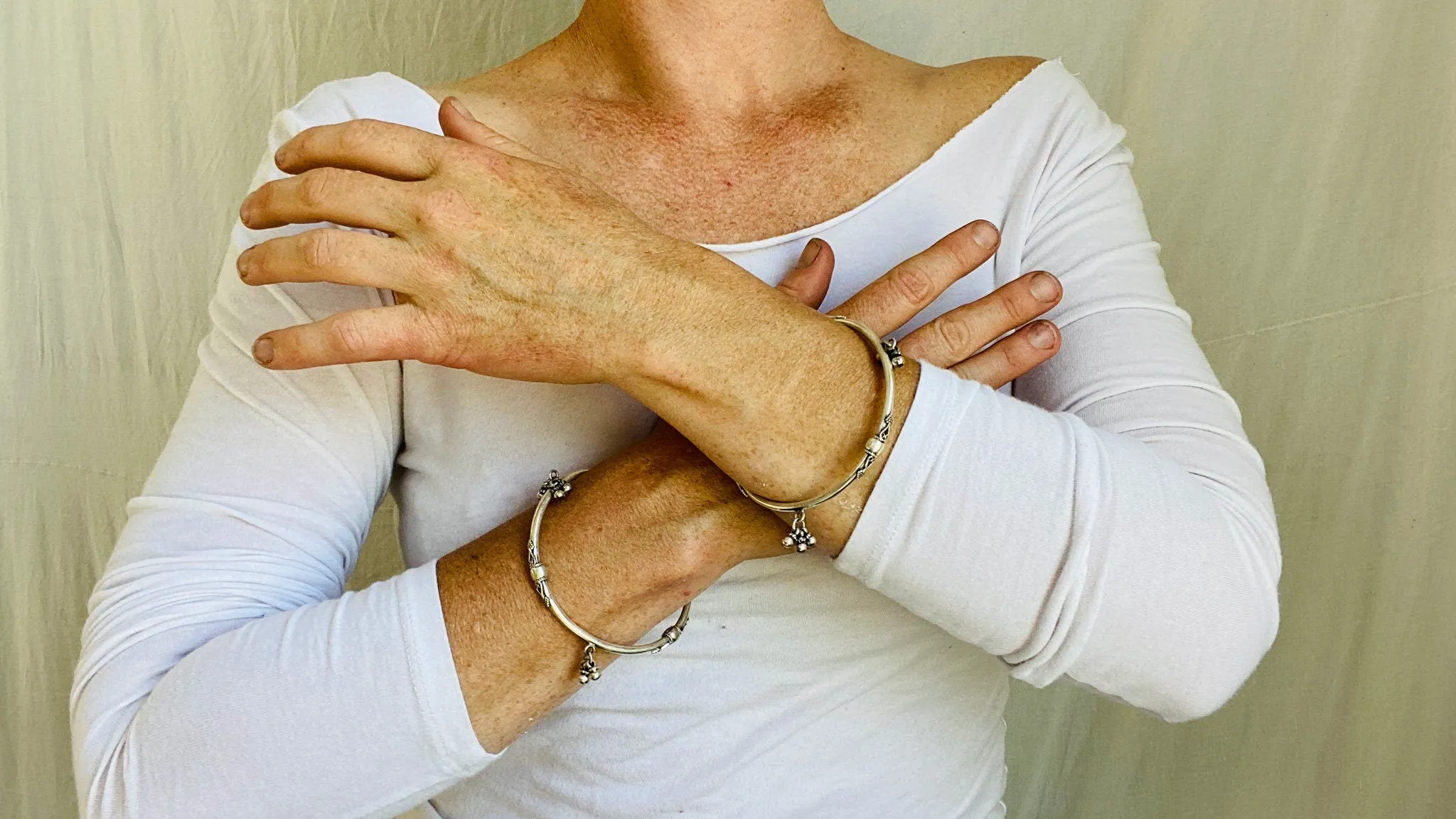 Pair of Sterling Silver Indian Bangles. Jingles!