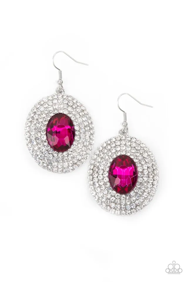 Paparazzi Earring ~ FIERCE Field - Pink